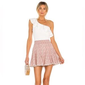 Show me your MuMu Ophelia Ruffle Bodysuit in Bone Stretch